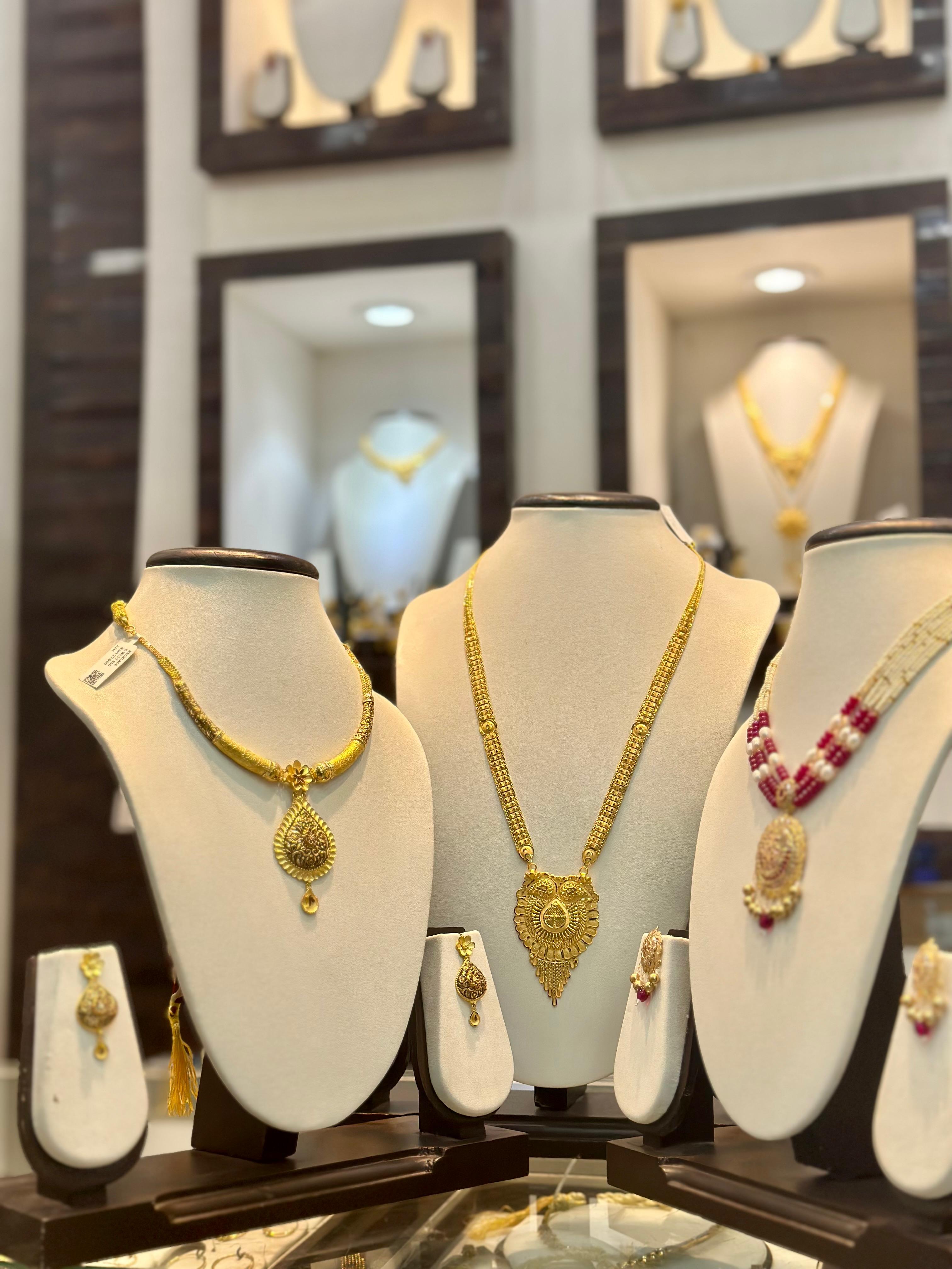 Gold jewellery collection at Sri Mahalaxmi Jewellers